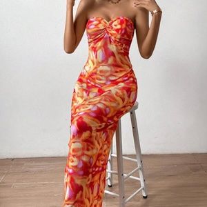Orange maxi dress